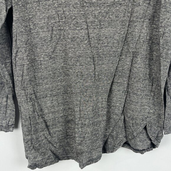 Massimo Dutti Top Blouse Size M Gray 3/4 Sleeve Crew Neck 100% Linen - Picture 9 of 9